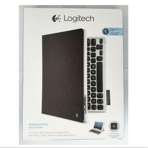 Logitech Wireless Keyboard Folio Case Cover Ipad 2, 3 & 4 Gen- Black